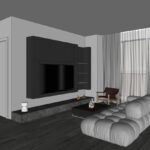 11190. Download Free Living Room- Kitchen Interior Model By Nguyen Hanh Nhi